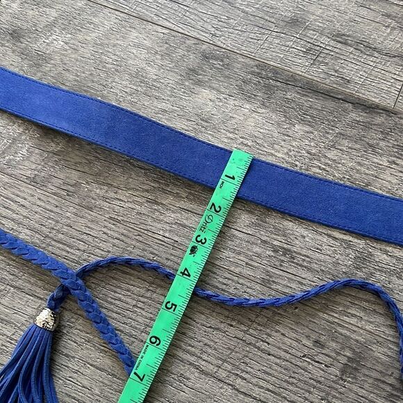 White House Black Market blue suede belt main image 7